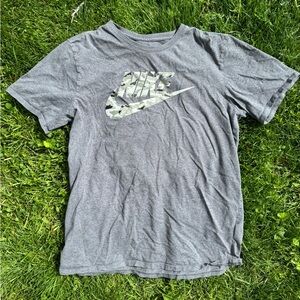 Nike Gray T-Shirt with‎ Camo Logo